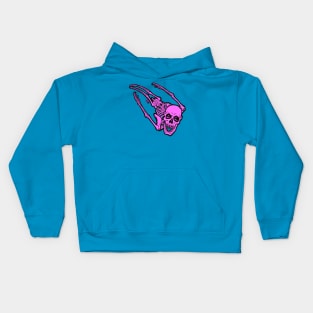 Flying Skellie (hot pink) Kids Hoodie